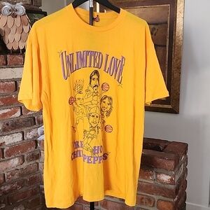 Red Hot Chili Peppers x Lakers Unlimited Love Graphic Tee Yellow Band Shirt XL
